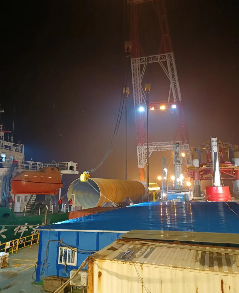 博強順利完成中交三航寧波分公司-中廣核象山涂茨海上風電項目首樁節(jié)點(圖1)